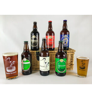 Six Devon Ales with Two Glasses