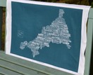 The Cornish Map Tea Towel Sea Green additional 2