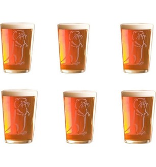 Set of Six Half Pint Otter Ale Glasses