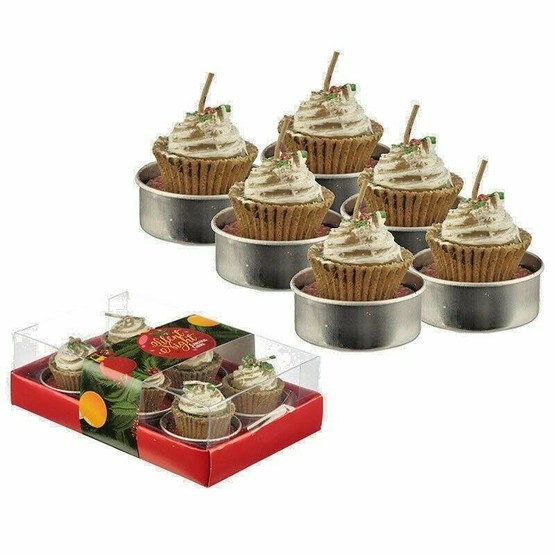 Christmas Holly Cup Cake Candles x 6