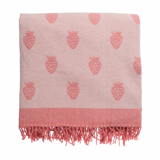 Strawberries Knitted Picnic Blanket