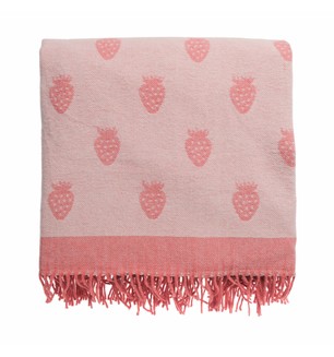 Strawberries Knitted Picnic Blanket