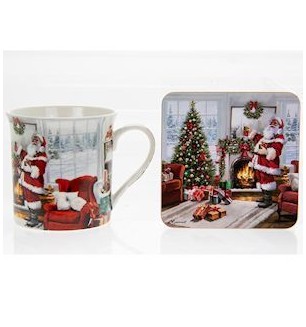 Mug And Coaster Gift Set -Colourful Father