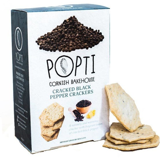 Popti Cracked Black Pepper Crackers 110g