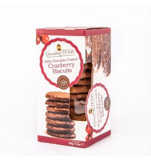 Milk Chocolate Coated Cranberry Biscuits 150g