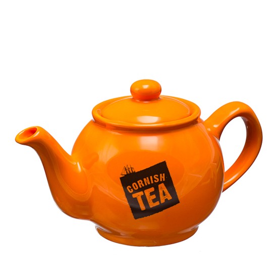 Cornish Tea Company 2 Cup Orange Tea Pot