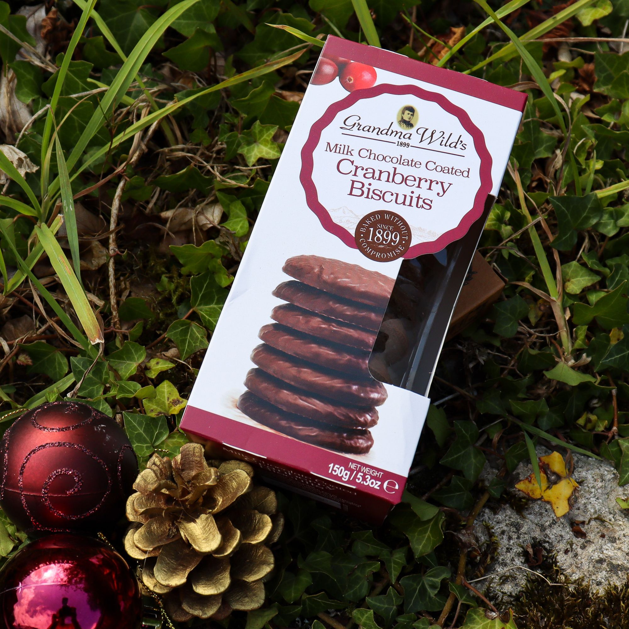 Grandma Wild's Milk Chocolate Coated Cranberry Christmas Biscuits 150g