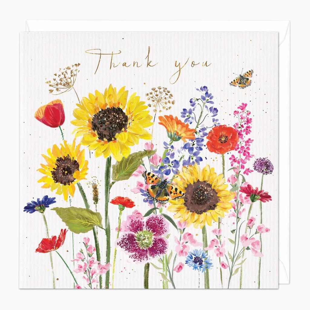 Greeting Card Sunflowers Thank you card