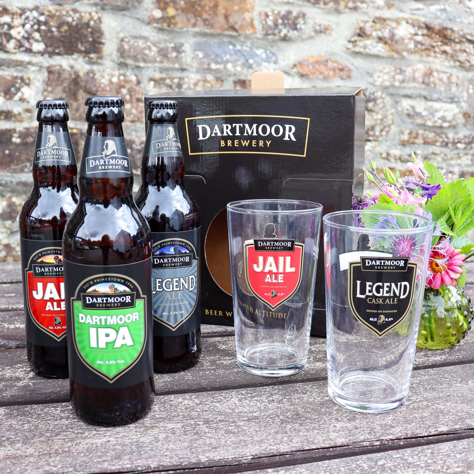 Dartmoor Brewery 3 x 500ml Bottle Presentation Pack & 2 Glasses - Standard Box