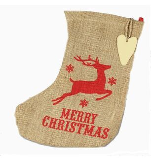Jute Reindeer Stocking