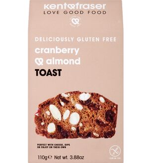Kent & Fraser Cranberry & Almond Toast For Cheese - Gluten Free 110g