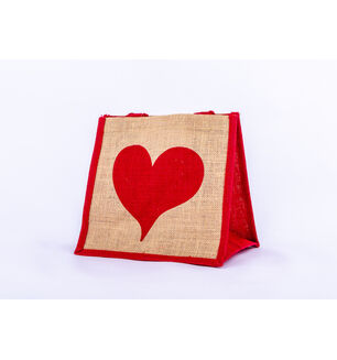 Red Heart Jute Bag
