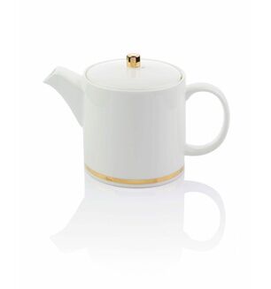 Taylor & Moor White China Teapot With Gold Trim