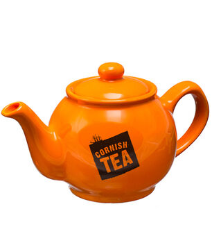 Cornish Tea Company 2 Cup Orange Tea Pot