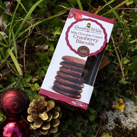 Grandma Wild's Milk Chocolate Coated Cranberry Christmas Biscuits 150g