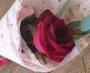 A single red rose & eucalyptus additional 3