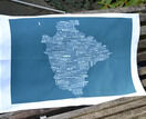 The Devon Map Tea Towel in Storm Blue additional 3