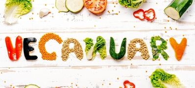 Presentation,Of,Vegan,Diet,Month,In,January,Called,Veganuary.,Flat