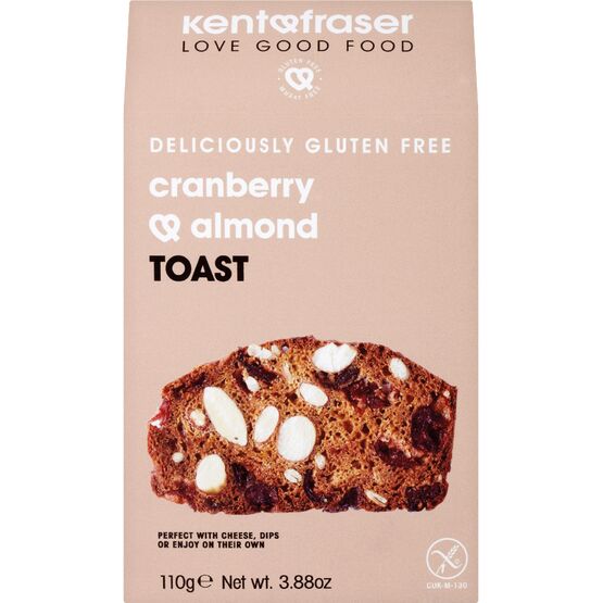 Kent & Fraser Cranberry & Almond Toast For Cheese - Gluten Free 110g