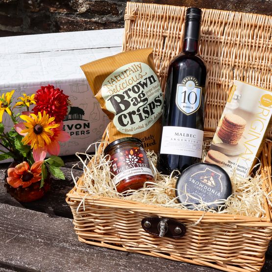 Devon Classic Cheese & Wine Hamper | Festive Gift Box