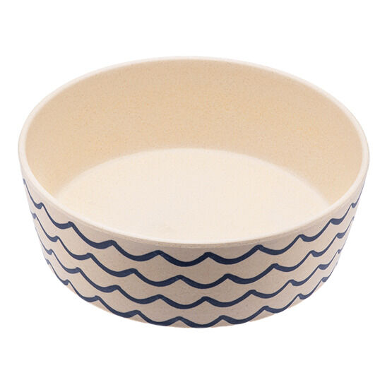 Printed Bamboo Dog Bowl - Wave Design- Large